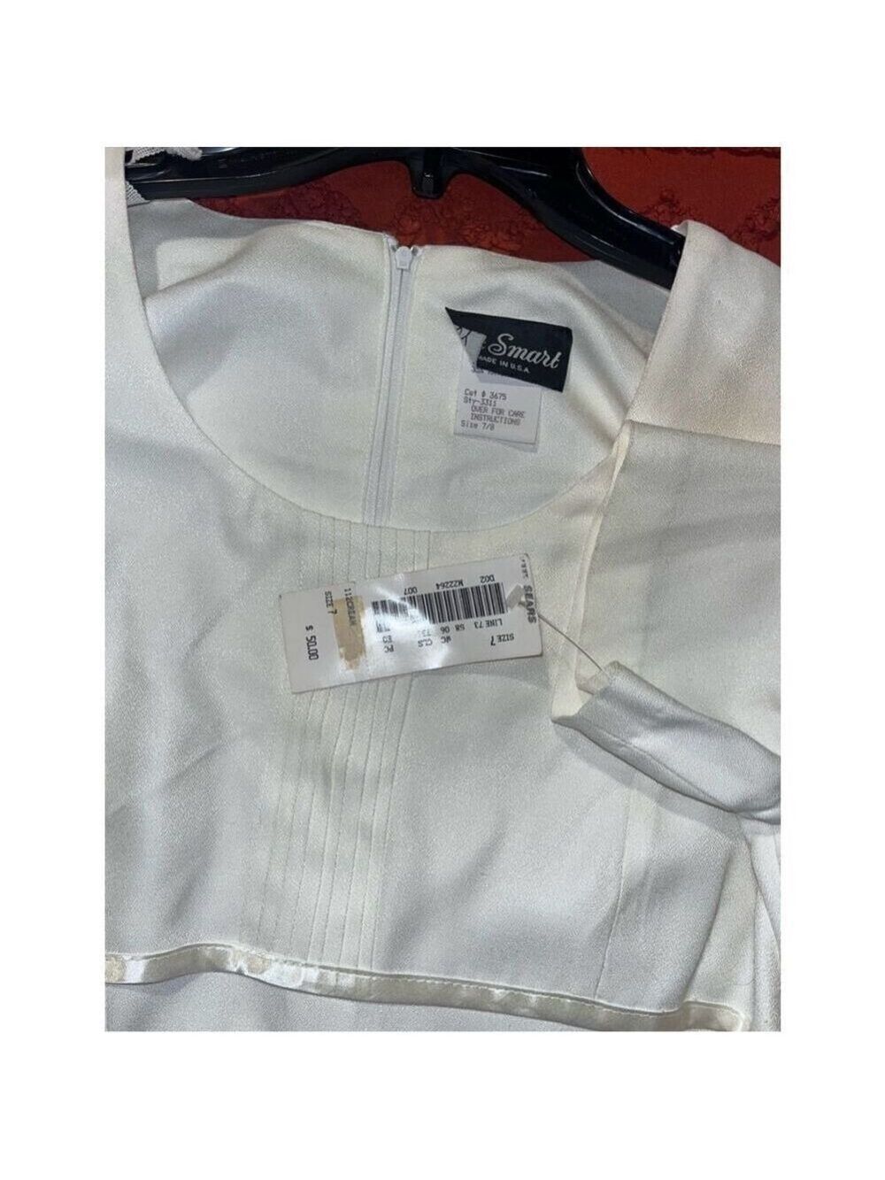 Vintage Sears dress BNWT size 7/8 Be Smart long satiny creamy - Picture 7 of 16